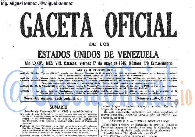 Gaceta Oficial 176 del 17 Mayo 1946
