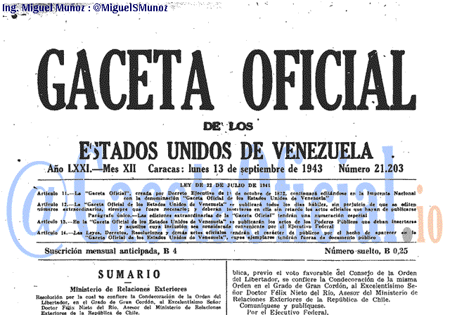 Gaceta Oficial 21203 del 13 Septiembre 1943