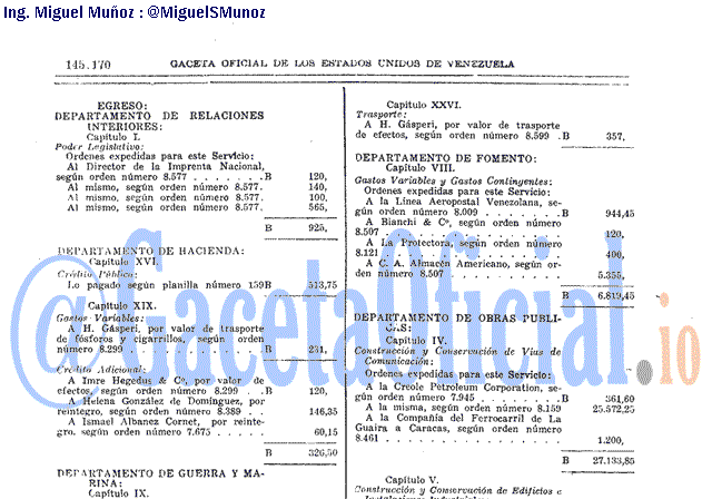 Gaceta Oficial 21608 del Enero 1945