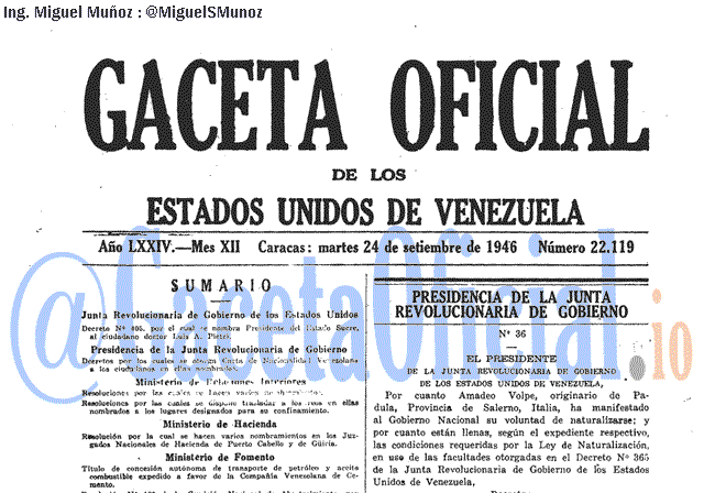 Gaceta Oficial 22119 del 24 Septiembre 1946
