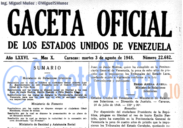 Gaceta Oficial 22682 del 3 Agosto 1948