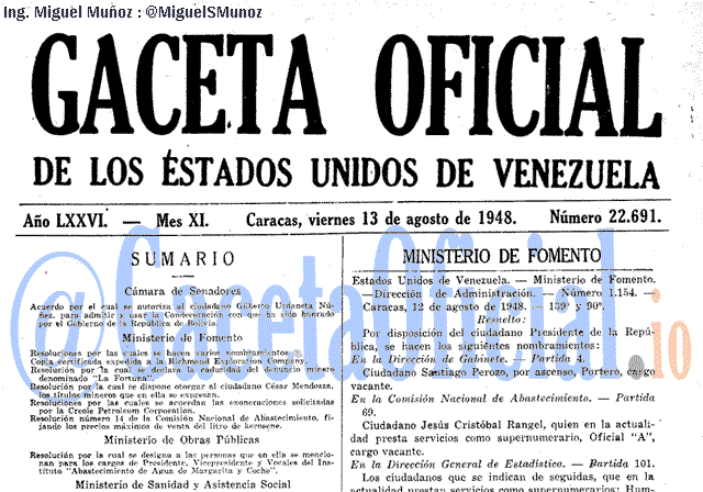 Gaceta Oficial 22691 del 13 Agosto 1948