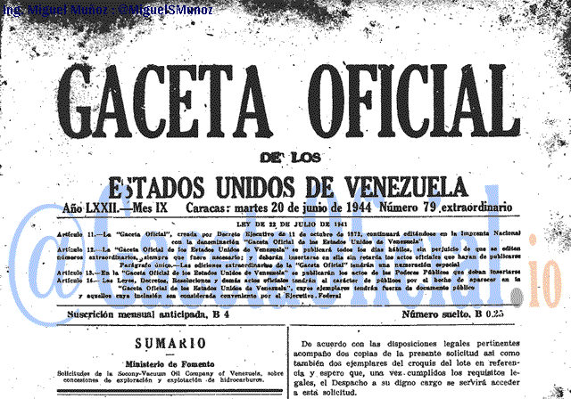 Gaceta Oficial 79 del 20 Junio 1944