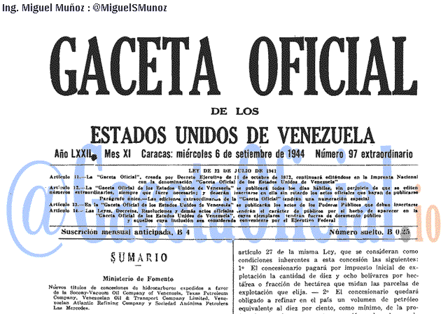 Gaceta Oficial 97 del 6 Septiembre 1944