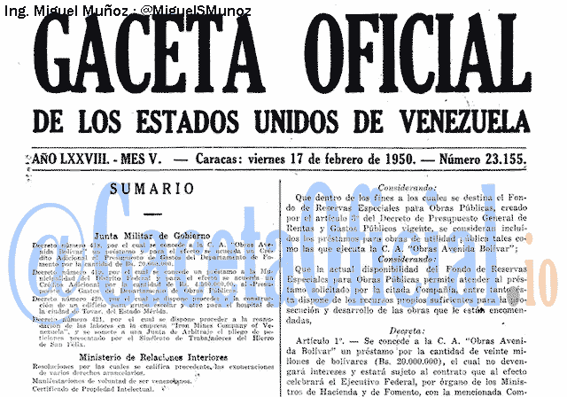 Gaceta Oficial 23155 del 17 Febrero 1950