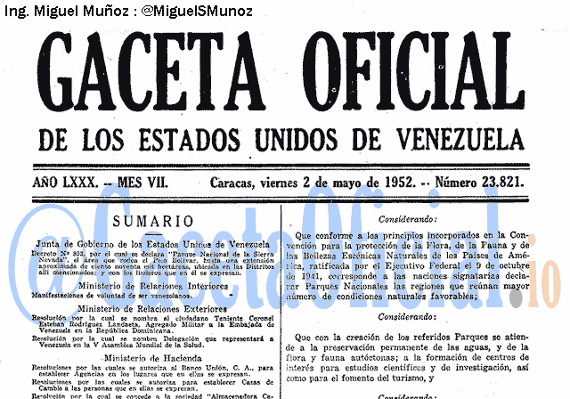 Gaceta Oficial 23821 del 2 Mayo 1952