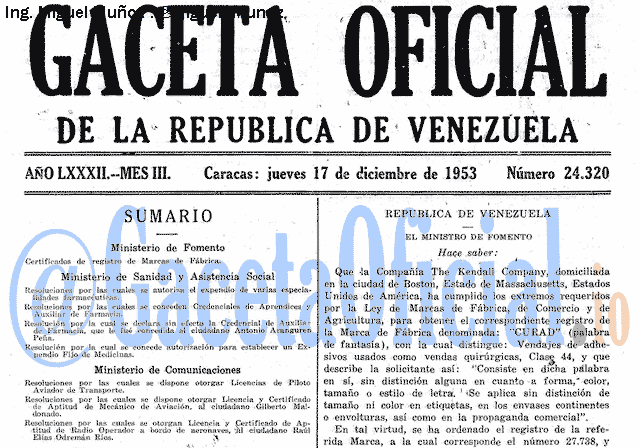 Gaceta Oficial 24320 del 17 Diciembre 1953