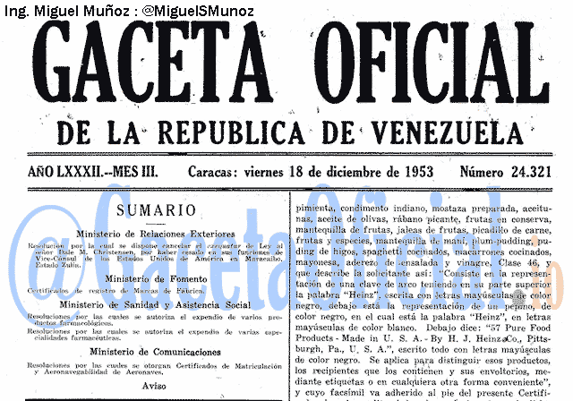 Gaceta Oficial 24321 del 18 Diciembre 1953