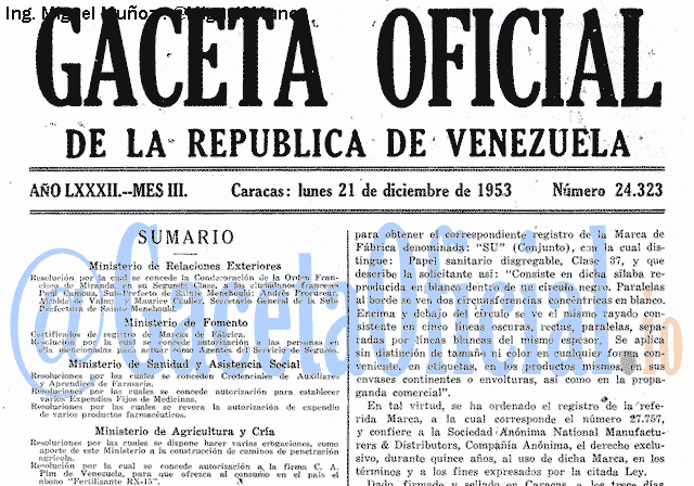 Gaceta Oficial 24323 del 21 Diciembre 1953
