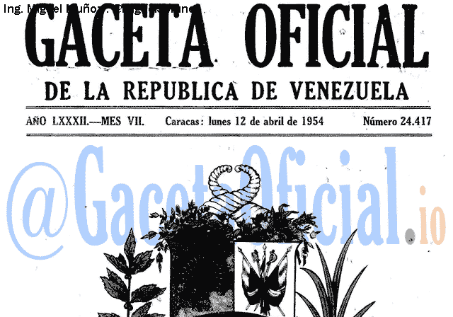 Gaceta Oficial 24417 del 12 Abril 1954