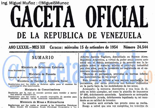 Gaceta Oficial 24544 del 15 Septiembre 1954