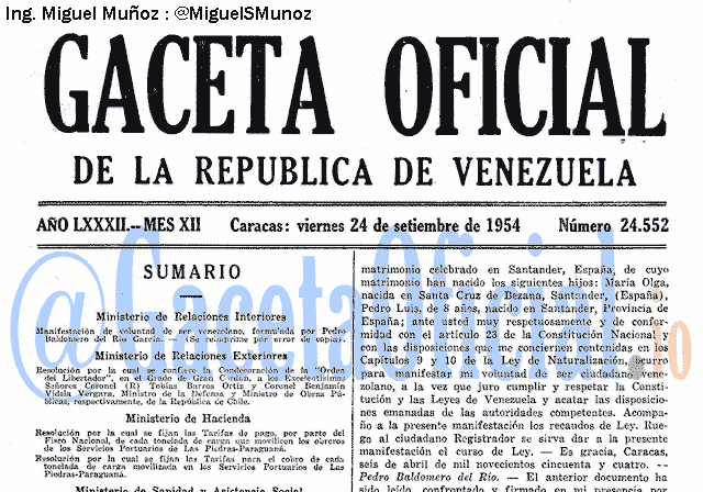 Gaceta Oficial 24552 del 24 Septiembre 1954
