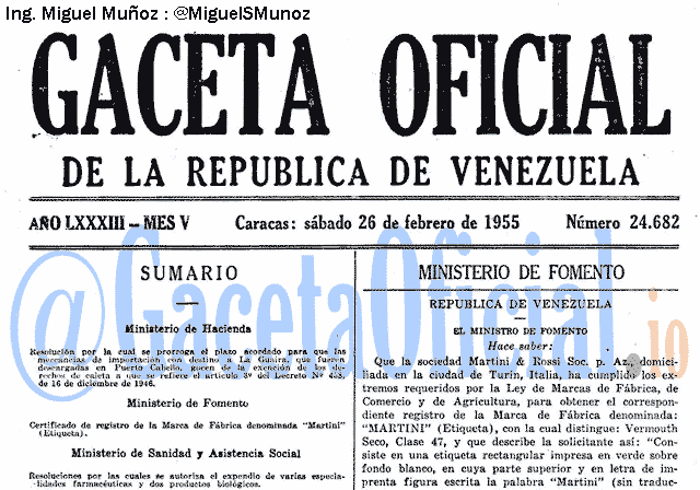 Gaceta Oficial 24682 del 26 Febrero 1955