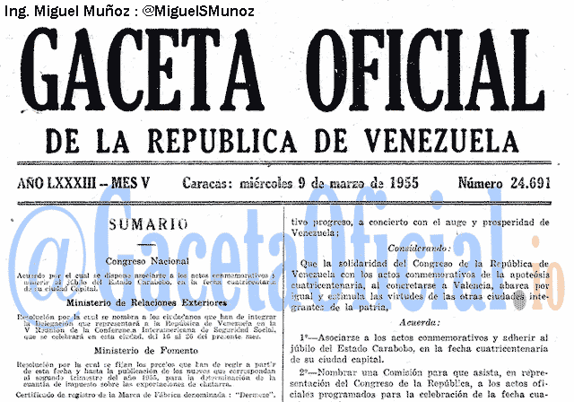 Gaceta Oficial 24691 del 9 Marzo 1955
