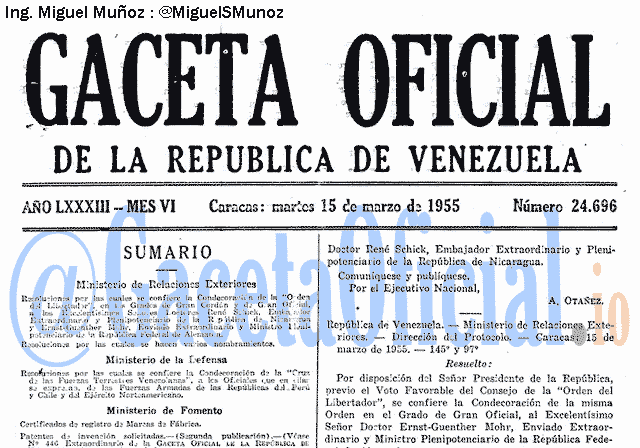 Gaceta Oficial 24696 del 15 Marzo 1955