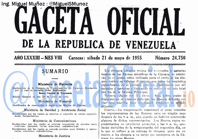 Gaceta Oficial 24750 del 21 Mayo 1955