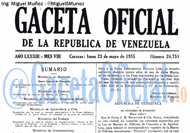Gaceta Oficial 24751 del 23 Mayo 1955
