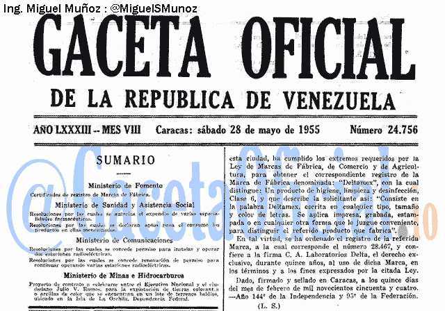 Gaceta Oficial 24756 del 28 Mayo 1955