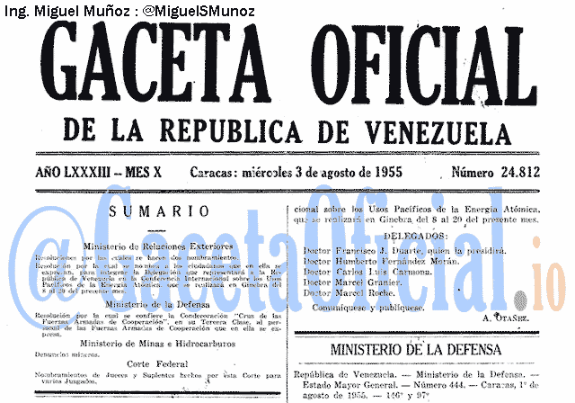 Gaceta Oficial 24812 del 3 Agosto 1955
