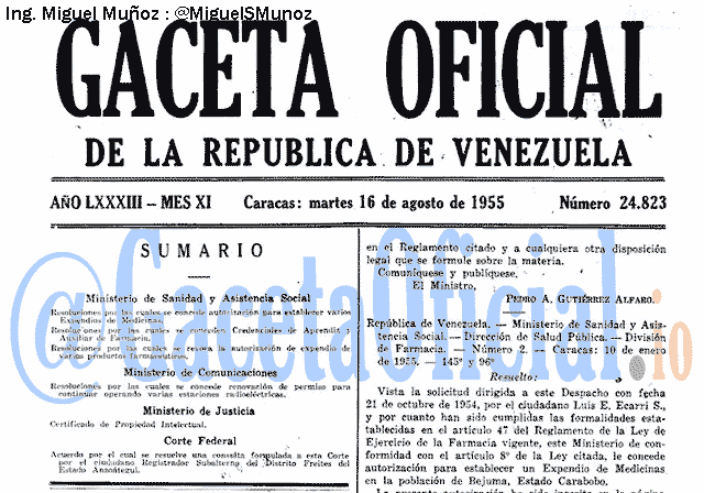 Gaceta Oficial 24823 del 16 Agosto 1955
