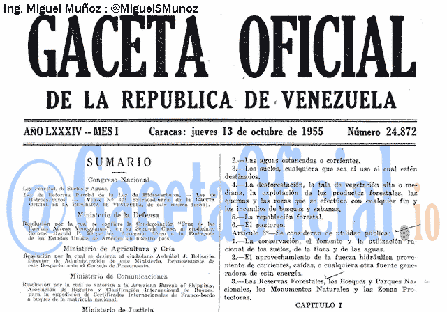 Gaceta Oficial 24872 del 13 Octubre 1955