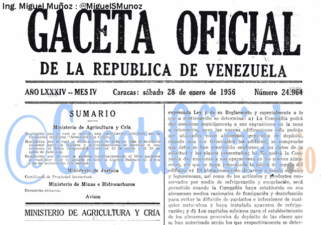 Gaceta Oficial 24964 del 28 Enero 1956