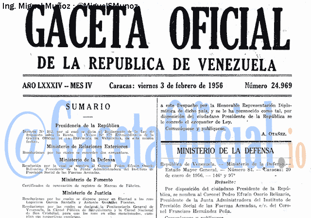 Gaceta Oficial 24969 del 3 Febrero 1956