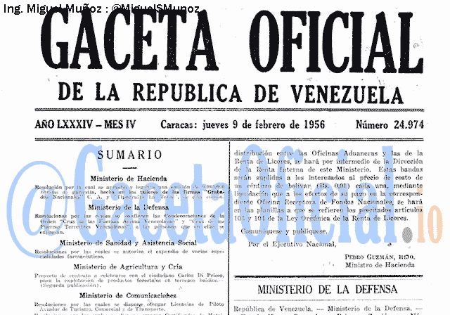 Gaceta Oficial 24974 del 9 Febrero 1956