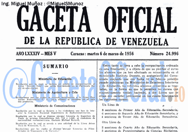 Gaceta Oficial 24996 del 6 Marzo 1956