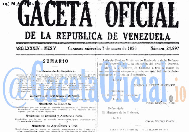 Gaceta Oficial 24997 del 7 Marzo 1956