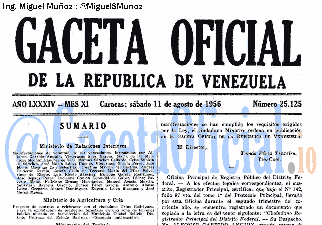 Gaceta Oficial 25125 del 11 Agosto 1956