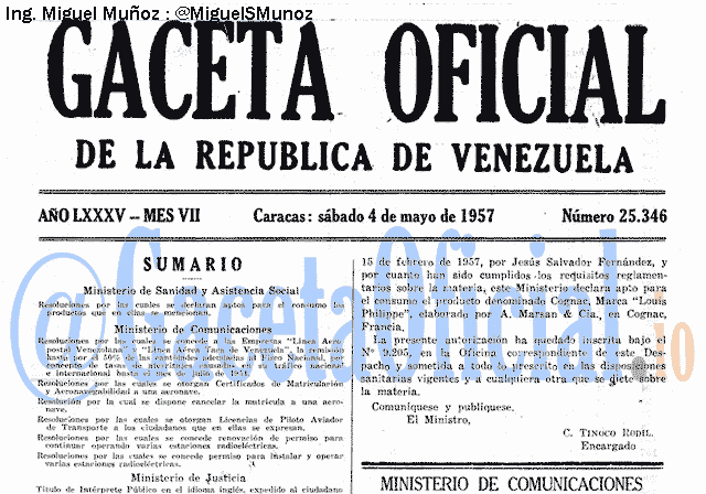 Gaceta Oficial 25346 del 4 Mayo 1957
