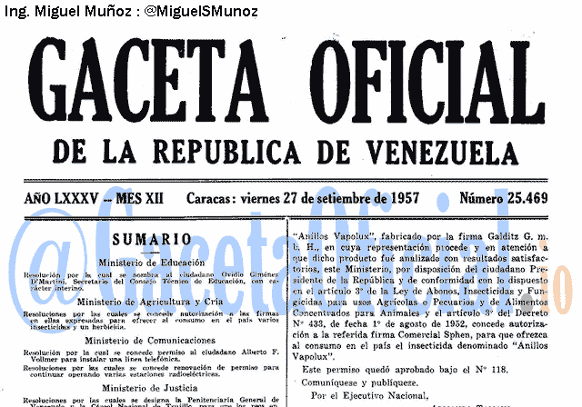 Gaceta Oficial 25469 del 27 Septiembre 1957