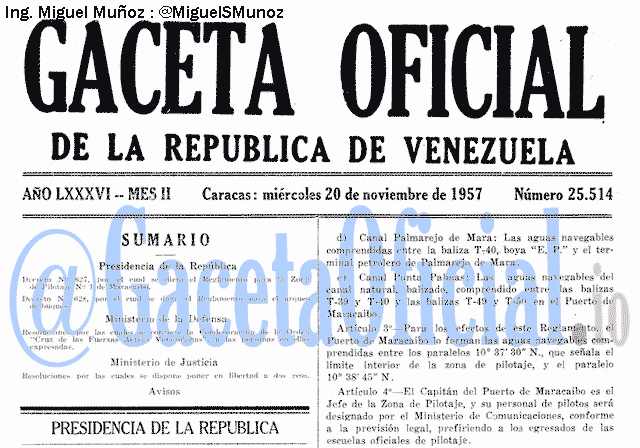 Gaceta Oficial 25514 del 20 Noviembre 1957
