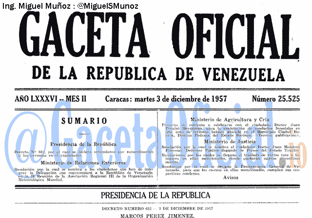 Gaceta Oficial 25525 del 3 Diciembre 1957