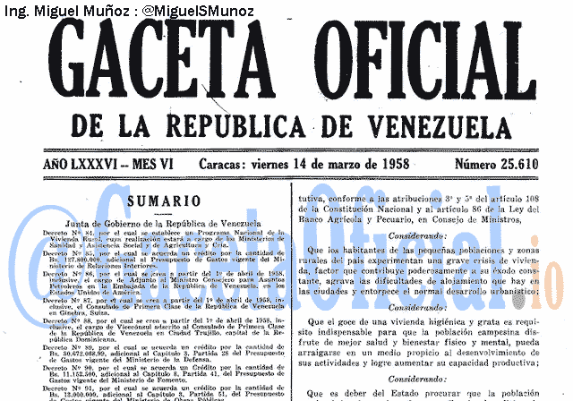 Gaceta Oficial 25610 del 14 Marzo 1958
