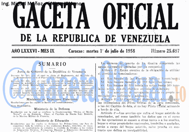 Gaceta Oficial 25697 del 1 Julio 1958