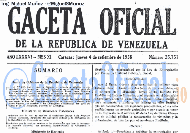 Gaceta Oficial 25751 del 4 Septiembre 1958