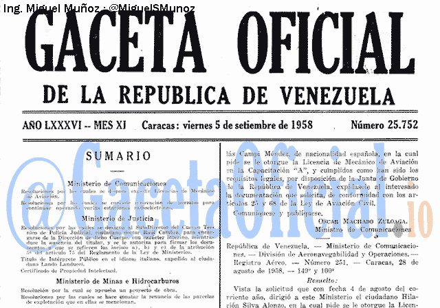 Gaceta Oficial 25752 del 5 Septiembre 1958