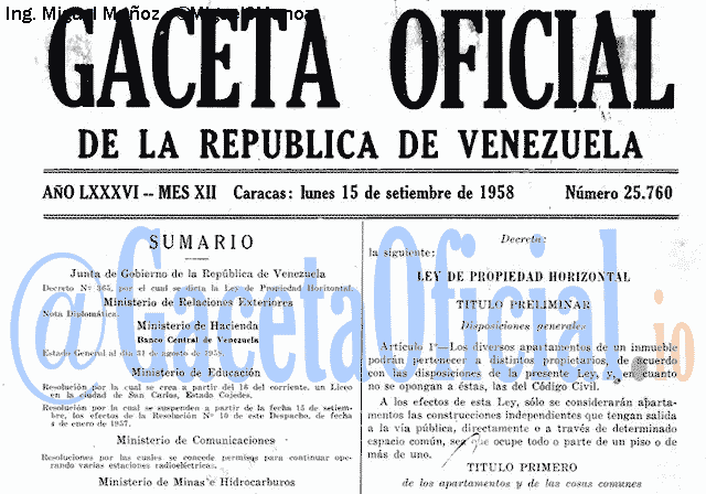 Gaceta Oficial 25760 del 15 Septiembre 1958