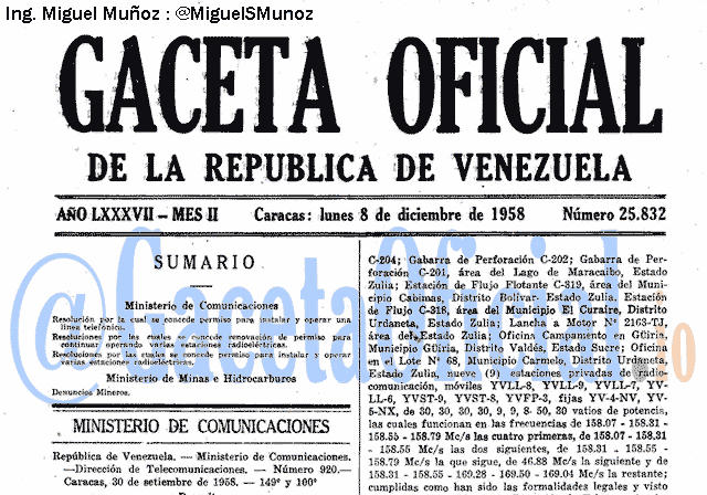 Gaceta Oficial 25832 del 8 Diciembre 1958