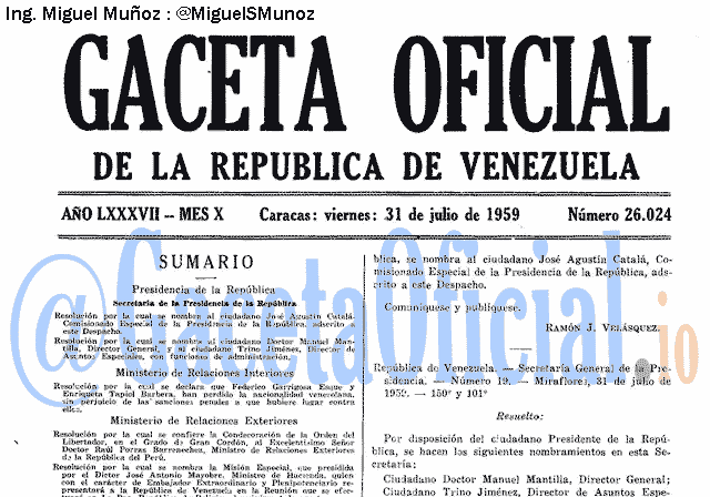 Gaceta Oficial 26024 del 31 Julio 1959
