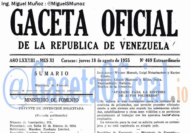 Gaceta Oficial 469 del 18 Agosto 1955