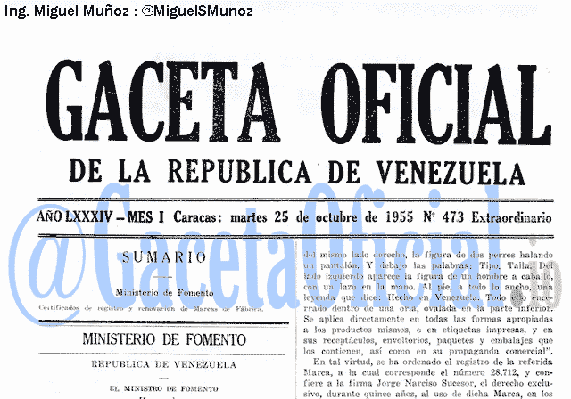 Gaceta Oficial 473 del 25 Octubre 1955