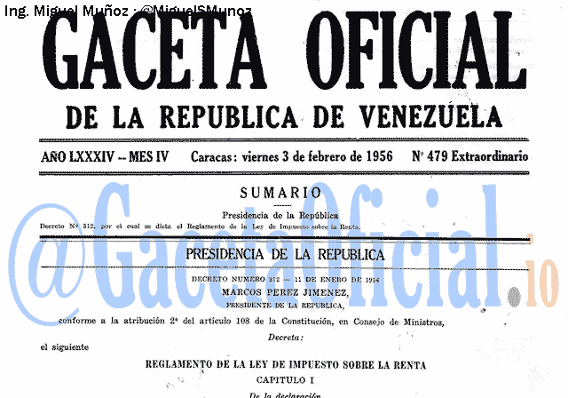 Gaceta Oficial 479 del 3 Febrero 1956