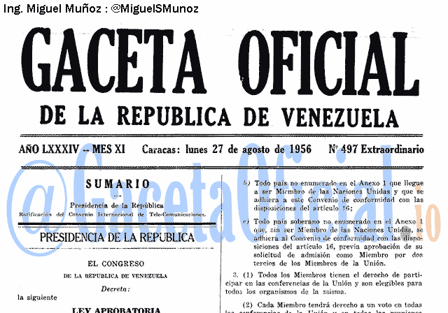 Gaceta Oficial 497 del 27 Agosto 1956