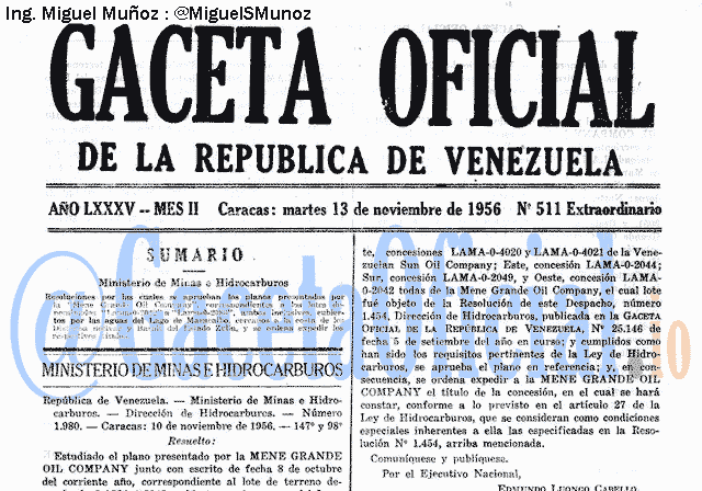 Gaceta Oficial 511 del 13 Noviembre 1956