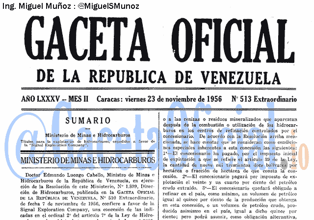Gaceta Oficial 513 del 23 Noviembre 1956