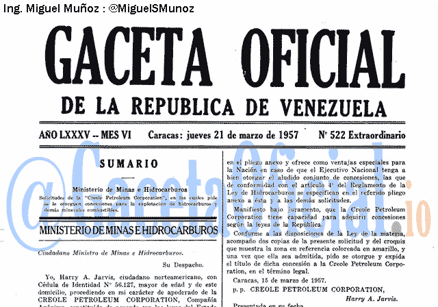 Gaceta Oficial 522 del 21 Marzo 1957