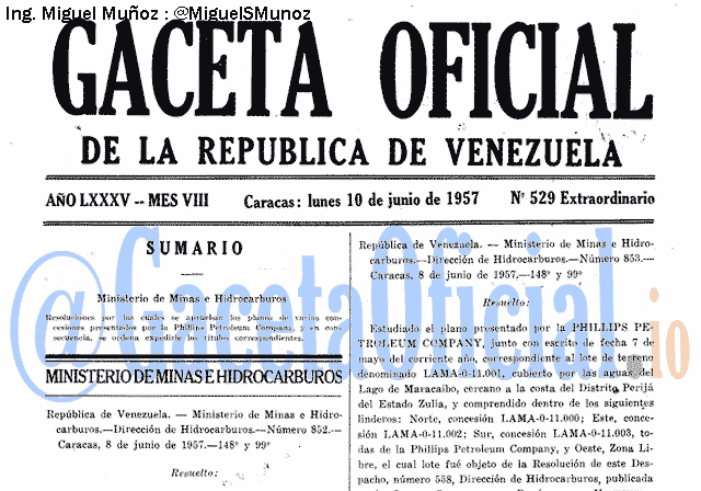 Gaceta Oficial 529 del 10 Junio 1957